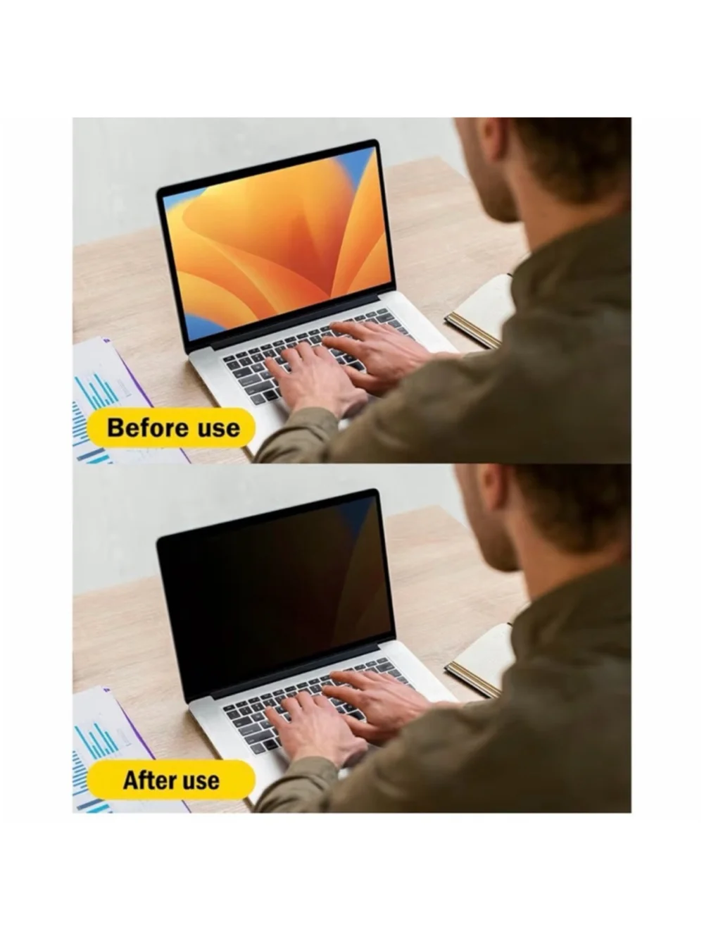 NEW FORITO 15.6” Laptop Privacy Screen Protector 360° AntiPeeping & Glare Shield